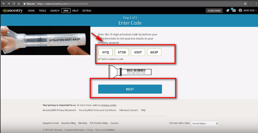 ancestry 15 digit Code